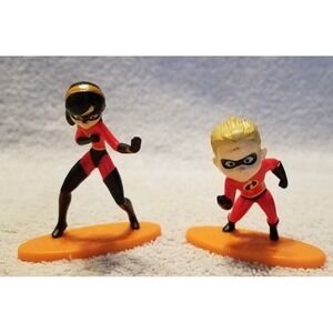 Lot 2 Mattel Disney Pixar‎ Incredibles Mini Figurine/Cake Topper - Dash - Violet